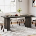 thumbnail image 5 of Finmind 63" Dining Room Table for 4-6, Woood Rustic Dinner Table for Kitchen, Gray, 5 of 8