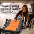 thumbnail image 4 of 3-Piece Outdoor Rocking Chair Bistro Set, Orange Foldable Patio Furniture with Steel Frame, Oxford Fabric & Tempered Glass Table for Garden, Terrace, Deck or Poolside Area, 4 of 7