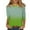 Green, variant on RXIRUCGD Women's Fashion Printed T-shirt 3/4 Sleeve Blouse Round Neck Casual Tops, Red, Size: XL