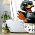 thumbnail image 3 of White and Black Shower Curtain,Funny Quotes Duck Bathtub Curtain,Animal Pet Bathroom Decor,Fabric Waterproof Bathroom Accessories with Hooks,69X70 in, 3 of 7