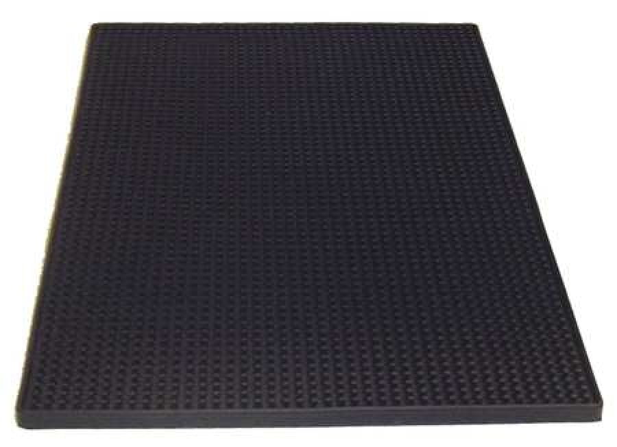 Black Mat Bar Rubber Service 12" X 18" Spill Drink Vodka Beer Table Cover New 