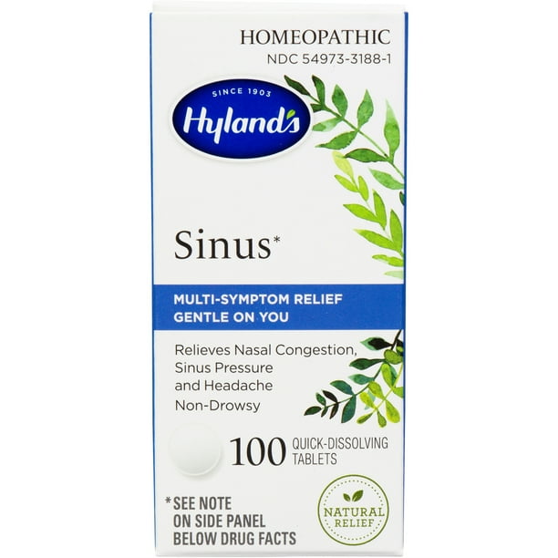 Hyland S Sinus Tablets Natural Relief Of Sinus Congestion Due To Cold 100 Quick Dissolving Tablets Walmart Com