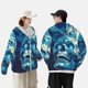 thumbnail image 4 of Fotbe Abstract Blue Skull Chaqueta con Protección Solar UPF 50+ para Hombre y Mujer, Camisa con Capucha y Bolsillos-3X-Large, 4 of 7