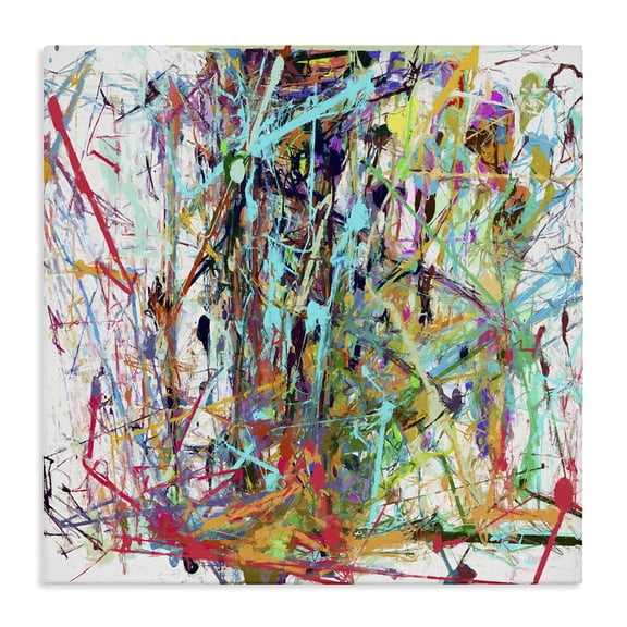 Stupell Industries Modern Urban Splatter Chaotic Abstraction Canvas Art, 24 x 24, by Angel Estevez