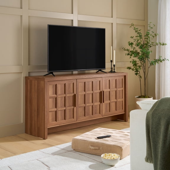 Better Homes & Gardens Mason TV Stand for TVs up to 75", Brown Oak Finish