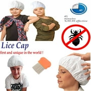 Head Lice Removal Kit with Comb & Head Cap Combo Pack – Patented Essential Infused Caps Do All the Work to Get Rid of Lice Fast – Safe - Herbal – 45 Min. Session is 97-99% Effective