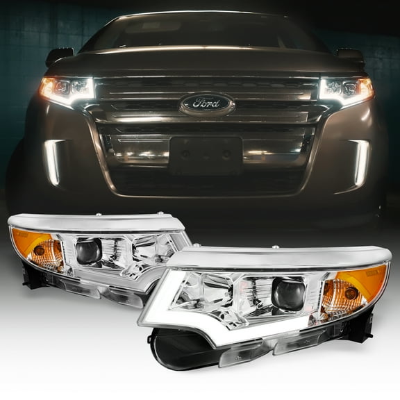 AKKON - For LED DRL Projector Headlights compatible with 2011-2014 Ford Edge Halogen Type Models