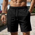 thumbnail image 5 of Yaoyar Mens Cotton Linen Shorts Casual Drawstring 7inch Inseam Shorts Summer Beach Wear, 5 of 5