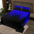 thumbnail image 2 of Black Navy Blue Twin Quilt Set Gradient Aesthetic Coverlet Set, Watercolor Lines Bedding Set Bedroom Decor, 2 of 5