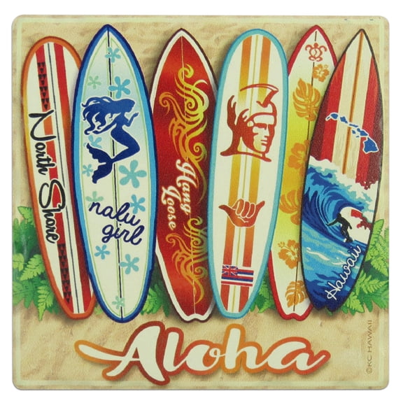 Souvenir Wood Aloha Surfboards Sandstone Coaster