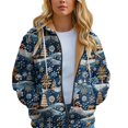 thumbnail image 6 of Women Lined Plush Sweat Jacket With Hood Autumn Winter Warm Hooded Jacket Loose Coat Pockets Large Sizes Hoodie Sweatshirt, 6 of 7