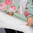 thumbnail image 3 of Oversized Wearable Blanket Hoodie,Jack Russell Terrier Dog and Flower Sherpa Blanket Hoodie with Super Pockets,Super Warm Fuzzy Pullover for Women & Men, 3 of 6