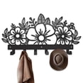 thumbnail image 7 of HELLOYOUNG Wall Decor Metal Floral Key Holder， Coat Rack Wall Mounted Entryway Organizer， Elegant Home Decor Key Hanger, 7 of 7