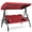 Red, variant on Homrest 3 Seat Outdoor Porch Swing with Adjustable Canopy, Cushions, and Pillow