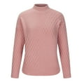 thumbnail image 4 of Byworldtasic Womens Sweaters Womens Soft Sweaters Long Sleeve Casual Crewneck Chunky Pullover Cute Knit Sweater Winter Tops Pink, 4 of 6