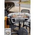 thumbnail image 5 of Outdoor Tablecloth with Umbrella Hole for Patio/Picnic/Party/Camping, Spring Flowers Waterproof Table Cloth Square Cover Washable, Farmhouse Truck Black Plaid Wood Grain (54"x 54"), 5 of 8