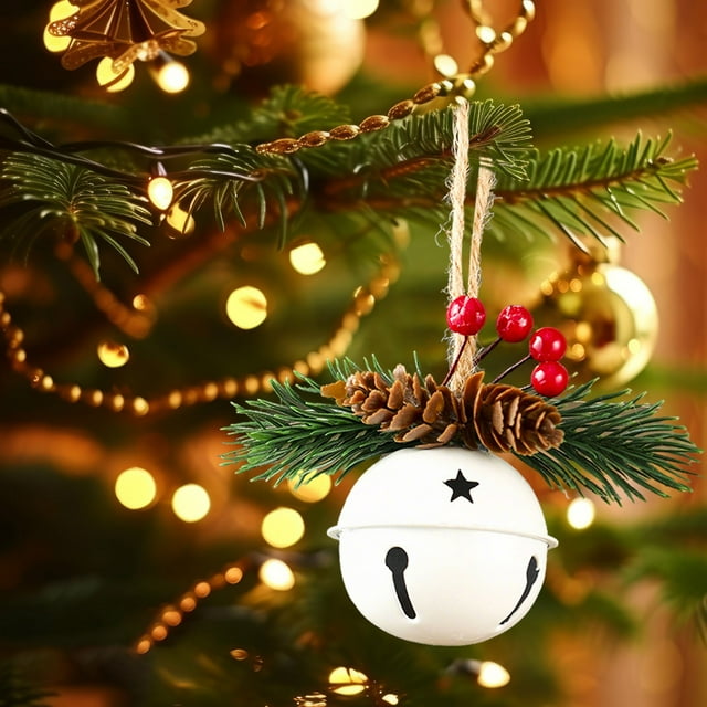 Adorno Navideño Colgante con Campanillas de Viento | Acabado Metálico Clásico de Color Sólido | Cascabeles Transparentes | Resistente a La Corrosión | Fácil de Colgar | Empaquetado Individual | 11 X