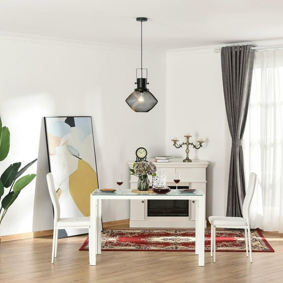 Resenkos Industrial Pendant Light Fixtures - Adjustable Hanging Chain, Black