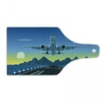 thumbnail image 1 of Airport Cutting Board, Digital Drawn Image of Landing Plane with Mountains and Ombre Effect Sunset Sky, Decorative Tempered Glass Cutting and Serving Board, in 3 Sizes, by Ambesonne, 1 of 2
