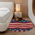 thumbnail image 3 of 4th of July Large Area Rugs for Bedroom Living Room, Soft Non Slip Carpet Bedside Rug, Vintage Red Beige Stripes Independence Day Round Floor Cover Kitchen Accent Rug 4' for Dining Room/Office, 3 of 9