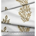 thumbnail image 2 of Soimoi Poly Georgette Fabric Leaves & Floral Block Print Fabric by The Yard 52 Inch Wide, 2 of 3