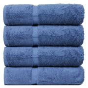 Luxury Hotel & Spa Collection Highly Absorbent, Quick Dry 100% Turkish Cotton 700 GSM, Eco Friendly Towel, for Bathroom Dobby Border Soft Bath Towel Set 27 X 54 -Wedgewood, Bath Towels - Set of 4