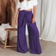 thumbnail image 3 of Pantalones casuales de primavera y verano para mujer, pantalones de pierna ancha de color sólido de talla grande, pantalones de mujer, ropa, 3 of 6