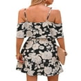 thumbnail image 4 of AMERTEER Femmes Bretelles Floral Robe Sans Manches V Cou A-Doublé Été Décontracté Rue Midi Plage Robe Robe Sundress, 4 of 6