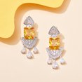 thumbnail image 4 of Pendientes colgantes de piedras preciosas de plata de ley 925 - Amarillo TUNC Sencillez, 4 of 5