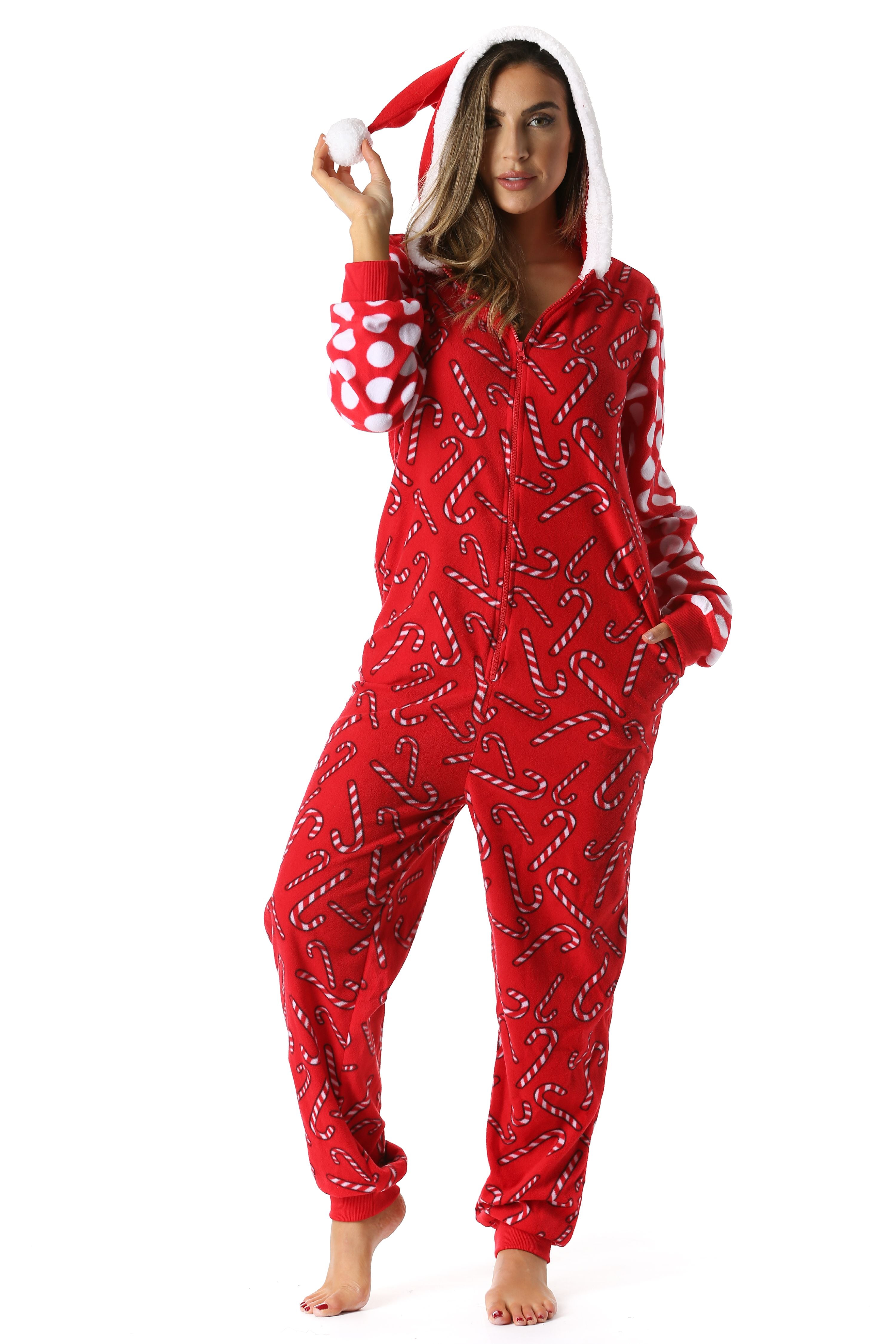 6451-XL #followme Womens Pajamas (Candy Cane Santa, X-Large) - Walmart.com