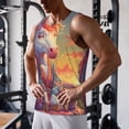 thumbnail image 5 of Lsque Meditating Cute Horse Pattern Mens Tank Tops Muscle Athletic Quick Dry Sleeveless Workout Fitness T Shirts Beach Tank Top, Loose-fit Sleeveless Shirt for Men-X-Large, 5 of 7