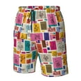 thumbnail image 5 of Kdxio Cute Doodles Pattern Mens Casual Shorts - Drawstring Summer Beach Sports Shorts for Men, 5 of 9