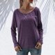 thumbnail image 3 of Camiseta casual de mujer de manga larga con cuello en O Pullover Top suelto Sudadera de otoño CACAGOO Sudadera mujer, 3 of 7