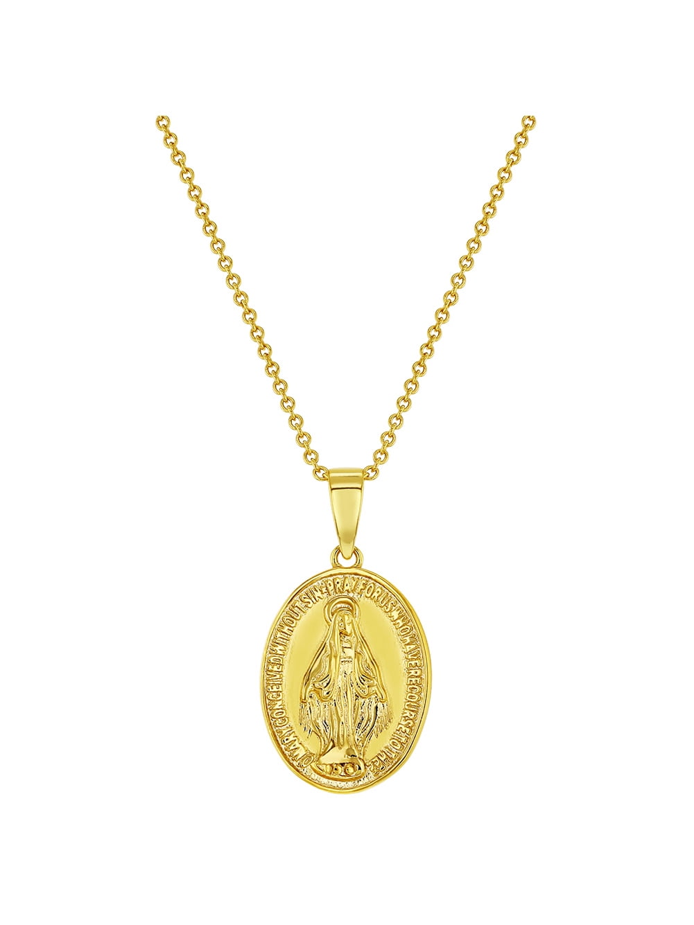18k gold mary pendant