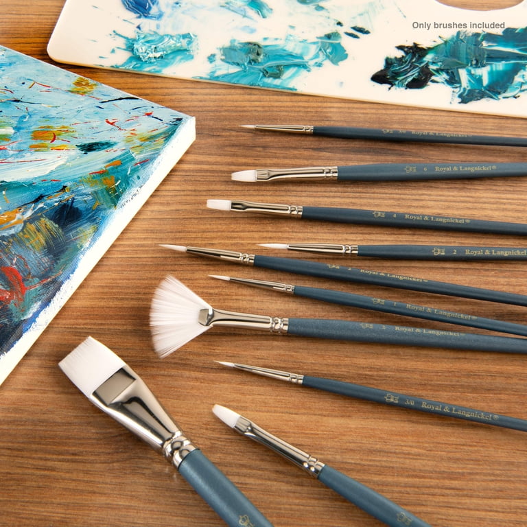 Royal & Langnickel Assorted Shape White Taklon Art Brushes 10