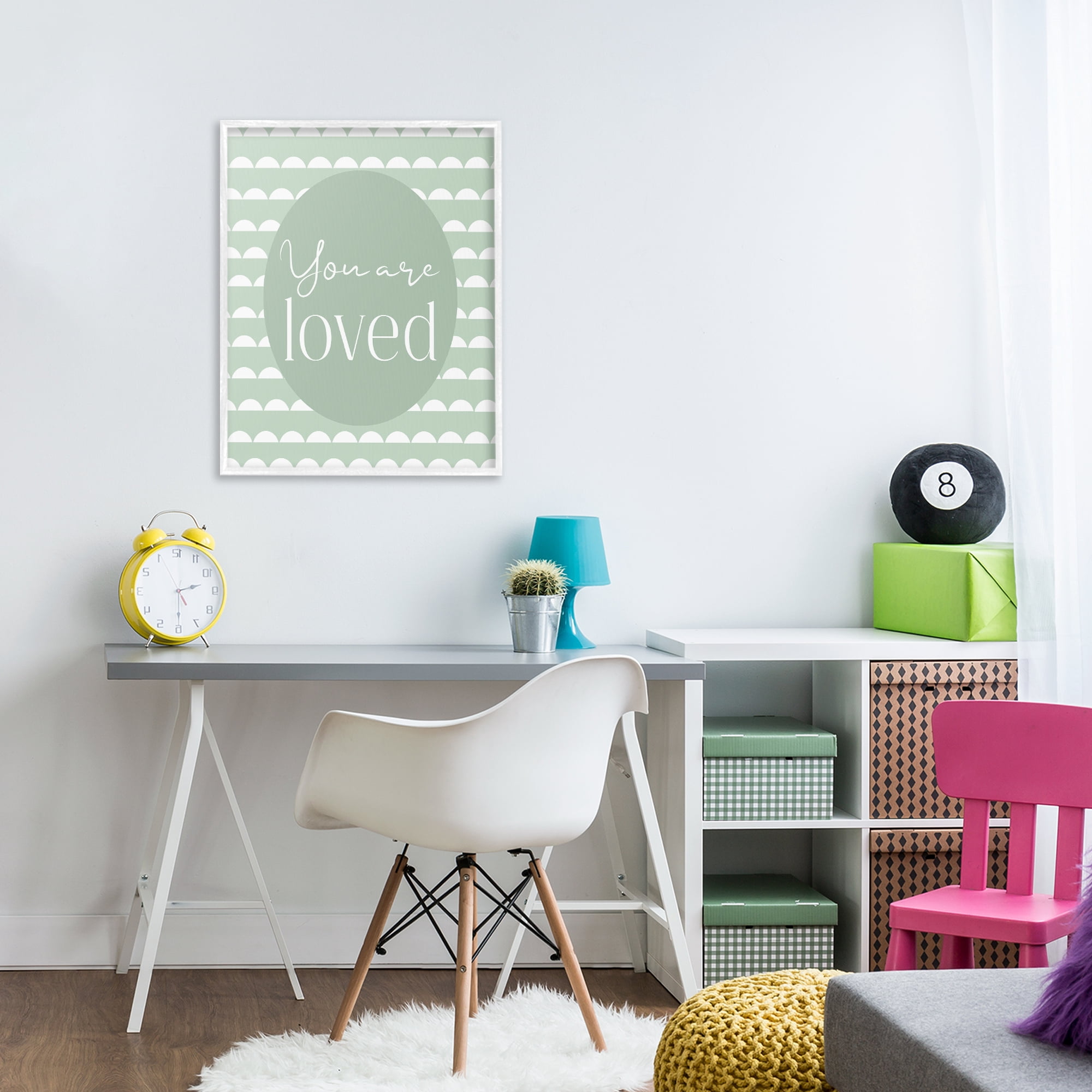 Stupell Industries You Are Loved Light Green White Framed Giclee Art, design by Christine Simpson Art