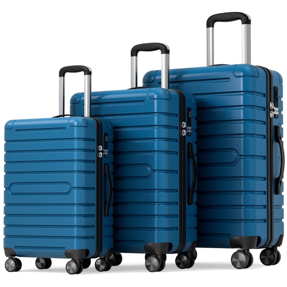 SUGIFT Hardside Luggage Carry On Suitcase with Wheels with 360 Spinner Wheels and TSA Lock for Travel, Blue