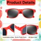 thumbnail image 3 of Gafas de Sol NEBURORA Neon Rojo Retro Colorido para Fiesta x12 Adultos, 3 of 7