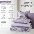 thumbnail image 6 of Regency Heights Twin XL Size Comforter Sets, 6-Piece Bed in a Bag Twin XL, Purple Bedding Comforter Set with Comforter, Flat Sheet, Fitted Sheet with Side Pockets, 6 of 9