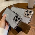 thumbnail image 2 of for iPhone Case,Luxury ElectroPlated Glitter Sparkle Sparkly Rhinestone Frame Bumper Camera Lens Protection Soft Shockproof Phone Case (Blue,iPhone 11), 2 of 6