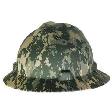 MSA Freedom Series V-Gard Hard Hats, Fas-Trac Ratchet, Full Brim, Camouflage