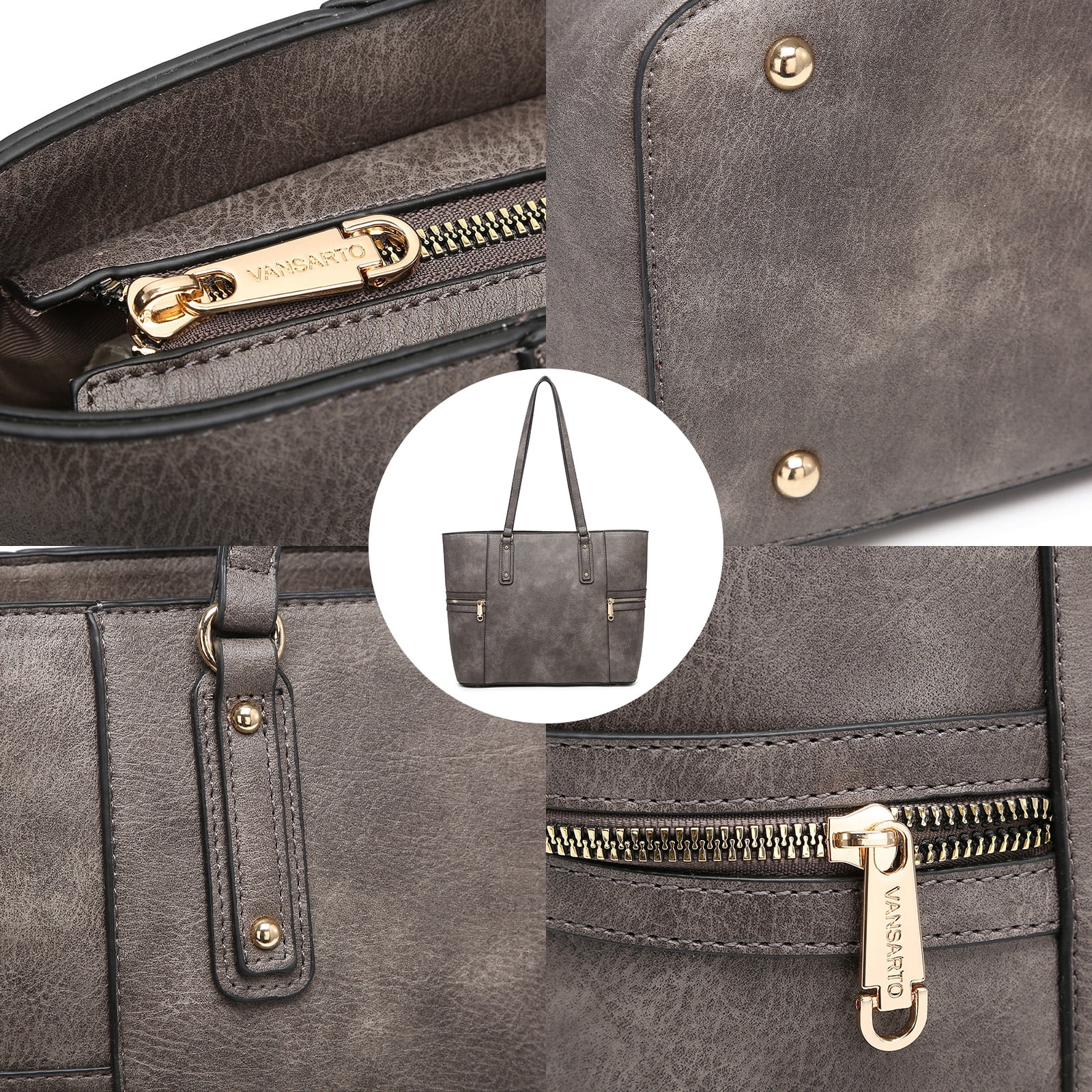 M Marco Women's Vegan Leather 3-Piece Handbag Set, Black