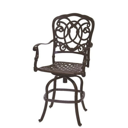 Darlee Florence Swivel Patio Counter Stool with Cushion (Set of 2)