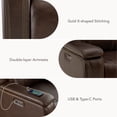thumbnail image 6 of ReNest Dual Motor Power Recliner with 165° Lay-Flat, Top-Grain Leather, X-Stitch Detailing, USB and Type-C Charging,Brown, 6 of 22