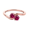thumbnail image 2 of Mauli Jewels Engagement Rings for Women 0.90 Carat Two Stone Created Ruby Wedding Enagement Ring 4 Prong-Setting 10k Rose Gold, 2 of 6