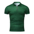 thumbnail image 4 of PMVFHDE Mens Casual Shirt Daily Zipper Placket Turn Down Collar Printed Short Sleeve Blouse Fashion Top, 4 of 8