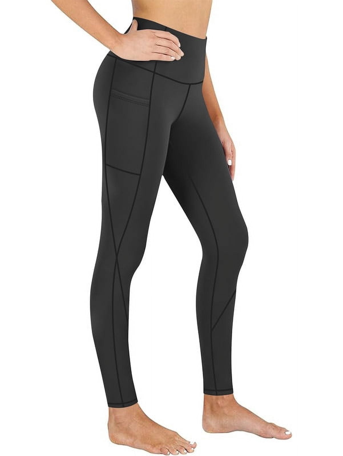 Funidos Women's High Waisted Yoga Pants with X-Band Side Pockets Tummy Control Workout Leggings for gym running