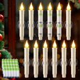 thumbnail image 1 of 12 Pcs Battery Operated Window Candles, Ivory LED Christmas Window Candles with Sensor Dusk to Dawn, Cordless Flameless Taper Candlestick with Battery & Suction Cup for Xmas Wedding Decorations, 1 of 7