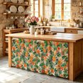 thumbnail image 6 of Orange Green Palm Leaves Cabinet Curtain 32"Wx55"L, Dustproof Pantry Door Curtain with Self Adhesive Tape, Summer Tropical Floral Tall Storage Cover Privacy Drape for Bathroom Kitchen Laundry Room, 6 of 9