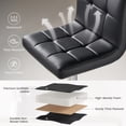 thumbnail image 4 of SAETSFEG Bar Stools, Thickened Seat Cushion Adjustable Swivel Bar Stool with Backrest, Counter Height PU Leather Bar Chairs for Kitchen Island, Dining Room, Black, 4 of 7